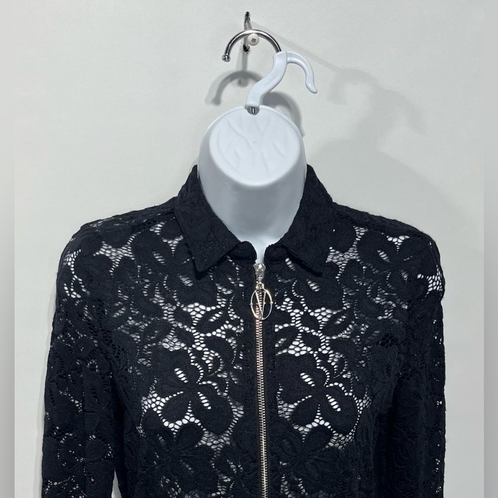 VERTIGO Collared Black Zip‐Up Lace Jacket Size‎ XS - Picture 6 of 10